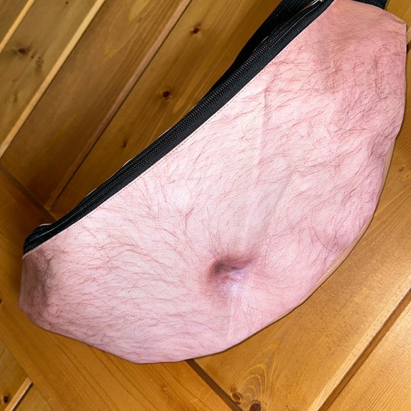 Fanny Pack Fun Dad bod Body bare beer belly Crossbody waist bag travel - Picture 3 of 10